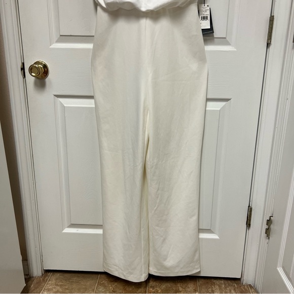 Adrianna Papell Satin Crepe Ivory Jumpsuit - Picture 5 of 16